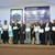 Prefeitos dos municípios certificados com o cumprimento do pagamento de dívidas judiciais em 2014, ao lado de autoridades