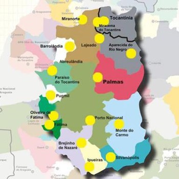Mapa identifica territórios dos municípios unificados na região metropolitana
