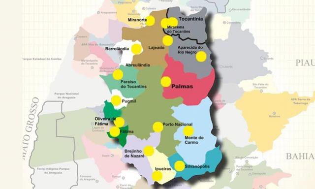 Mapa identifica territórios dos municípios unificados na região metropolitana