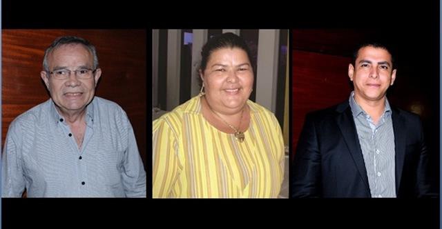 Prefeito de Miranorte Fred Melo (Esq.); prefeita de Pugmil Arlene Martins e prefeito de Tocantínia, Muniz Araújo